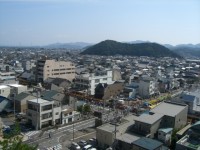 安桜山中腹から眺める関市本町通り