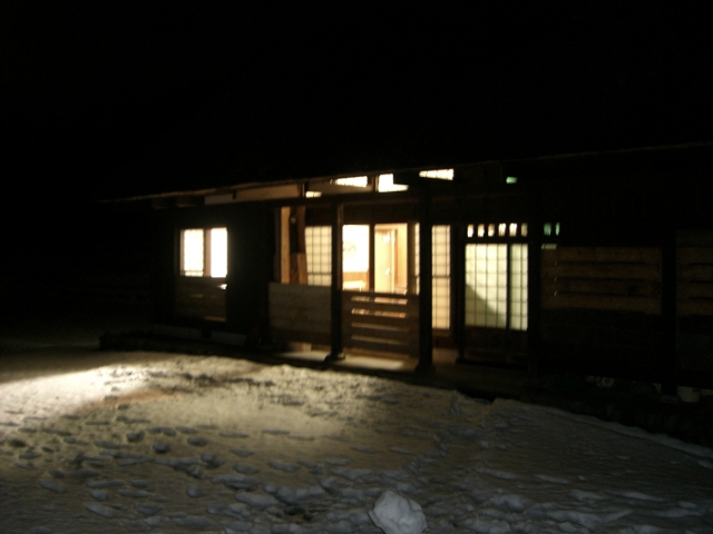 荻ノ島 かやぶきの里 島の家 夜景